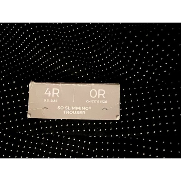 Chico's women's wide leg black trousers size 0 (4 Reg) white pattern, stretch, N - Picture 7 of 11